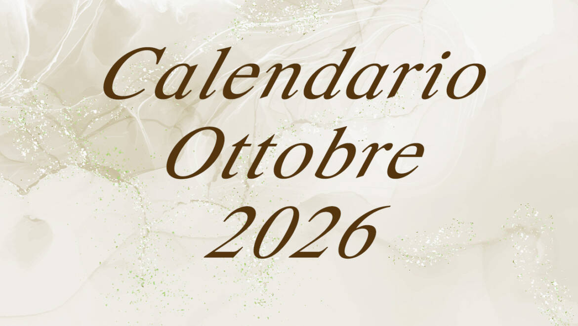 📅 Calendario Uscite –  Ottobre 2026