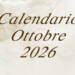 📅 Calendario Uscite –  Ottobre 2026